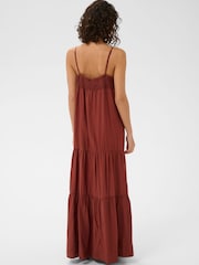 Kaffe Brown KAemily Tiered V-Neck Maxi Dress - Image 2 of 5