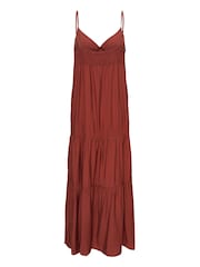 Kaffe Brown KAemily Tiered V-Neck Maxi Dress - Image 5 of 5