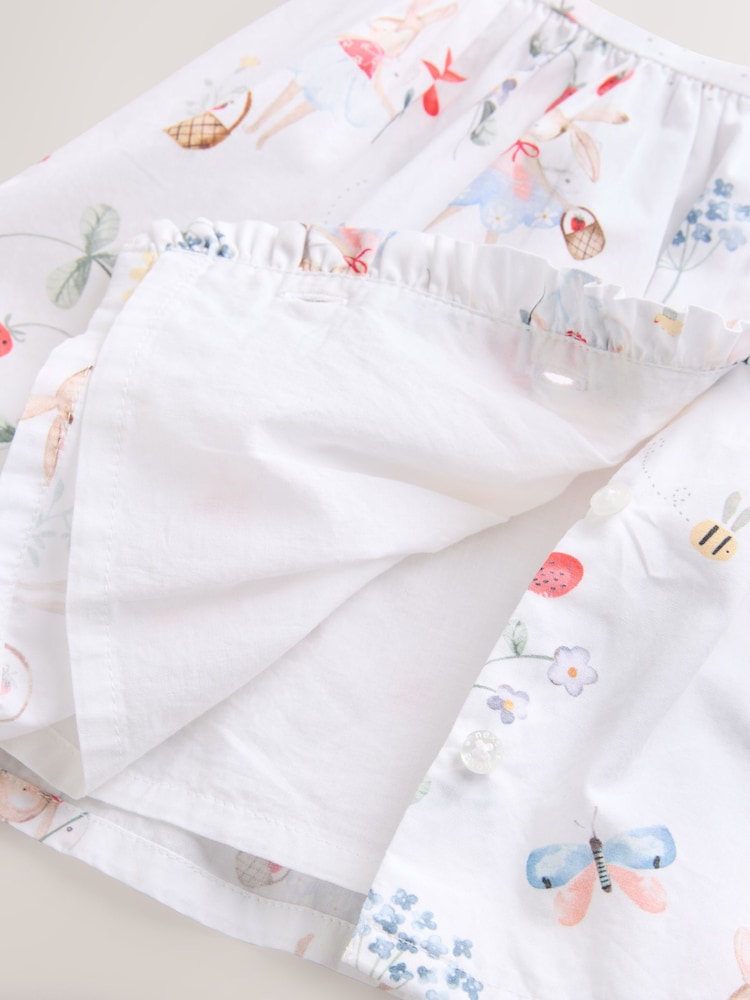 Blanco/rosa hada - Conjunto de vestido tejido y braguitas estilo cubrepañal de algodón 100 % para bebé (0 meses - 2 años) - Imagen 10 de 10