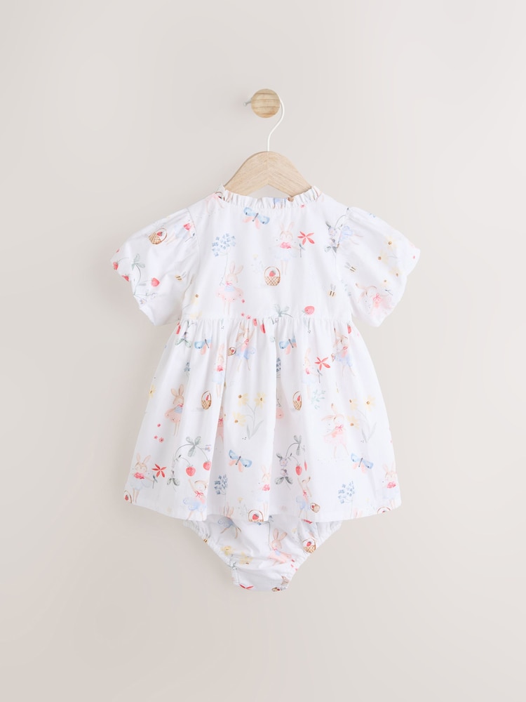 White/Pink Fairy Baby Woven Dress and Bloomer Knickers Set (0mths-2yrs) - Image 6 of 10