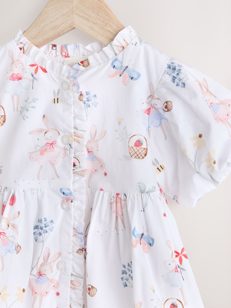 White/Pink Fairy Baby Woven Dress and Bloomer Knickers Set (0mths-2yrs) - Image 7 of 10