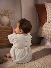 Ecru/White Broderie Baby Bloomer Romper (0mths-3yrs) - Image 2 of 9