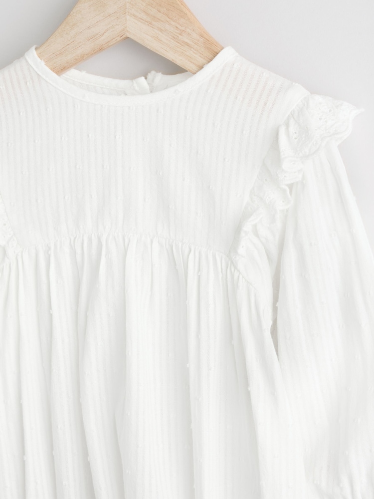 Ecru/White Broderie Baby Bloomer Romper (0mths-3yrs) - Image 6 of 9