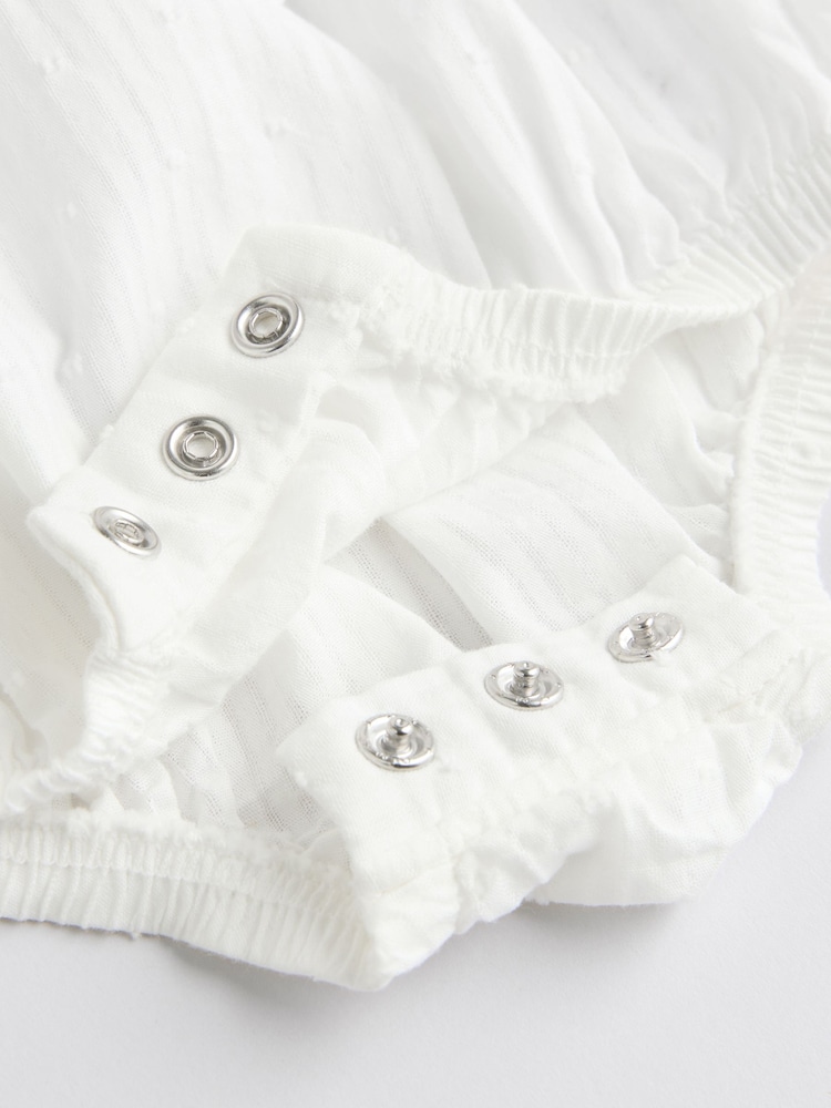 Ecru/White Broderie Baby Bloomer Romper (0mths-3yrs) - Image 8 of 9