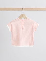 Pink Knitted Baby Top and Shorts Set (0mths-2yrs) - Image 11 of 17