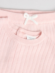 Pink Knitted Baby Top and Shorts Set (0mths-2yrs) - Image 14 of 17