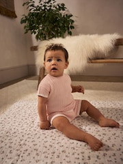 Pink Knitted Baby Top and Shorts Set (0mths-2yrs) - Image 2 of 17