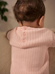 Pink Knitted Baby Top and Shorts Set (0mths-2yrs) - Image 6 of 17
