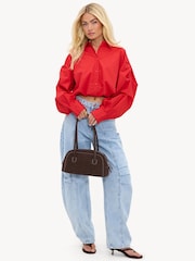 LOAVIES Let Spring Begin Cropped Balloon Shirt - صورة 4 من 4