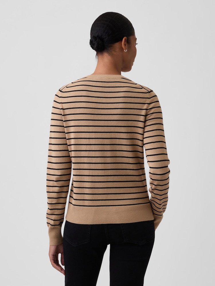 Gap Brown Stripe Crew Neck Cardigan - Image 2 of 5