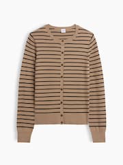 Gap Brown Stripe Crew Neck Cardigan - Image 4 of 5
