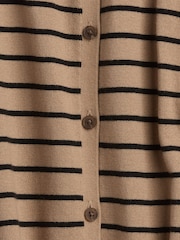 Gap Brown Stripe Crew Neck Cardigan - Image 5 of 5