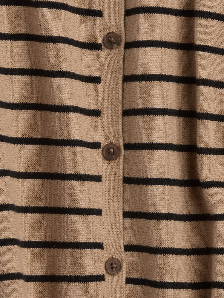 Gap Brown Stripe Crew Neck Cardigan - Image 5 of 5