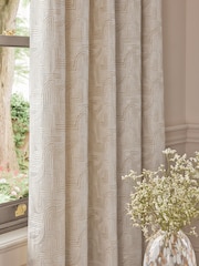 Champagne Gold Linear Jacquard Eyelet Lined Curtains - Image 4 of 5