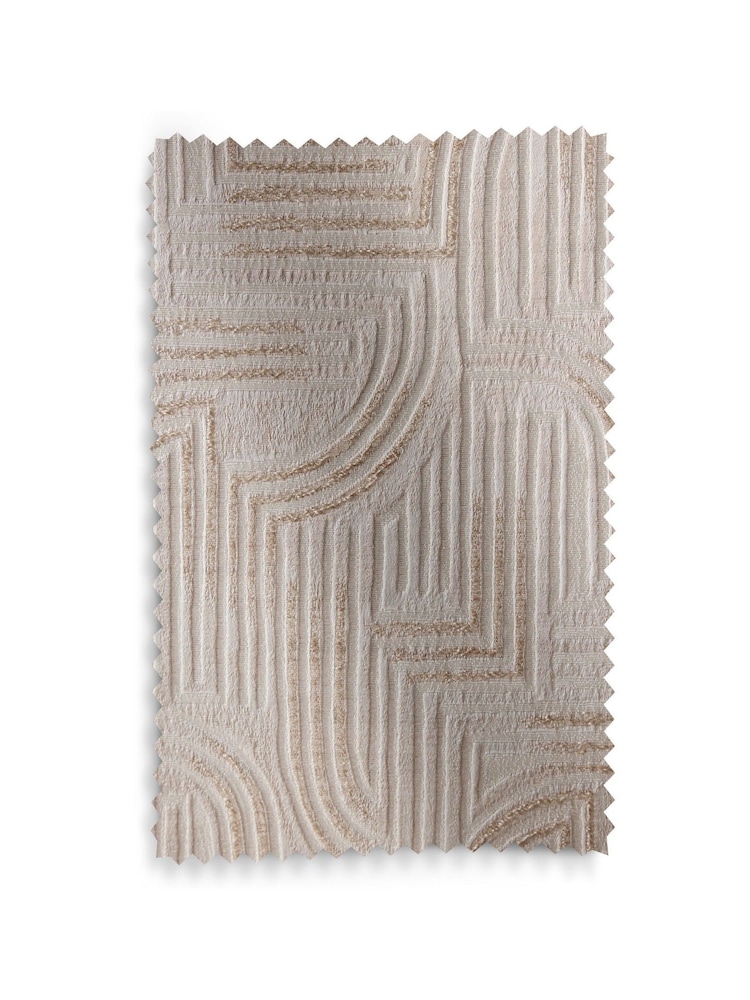 Champagne Gold Linear Jacquard Eyelet Lined Curtains - Image 5 of 5