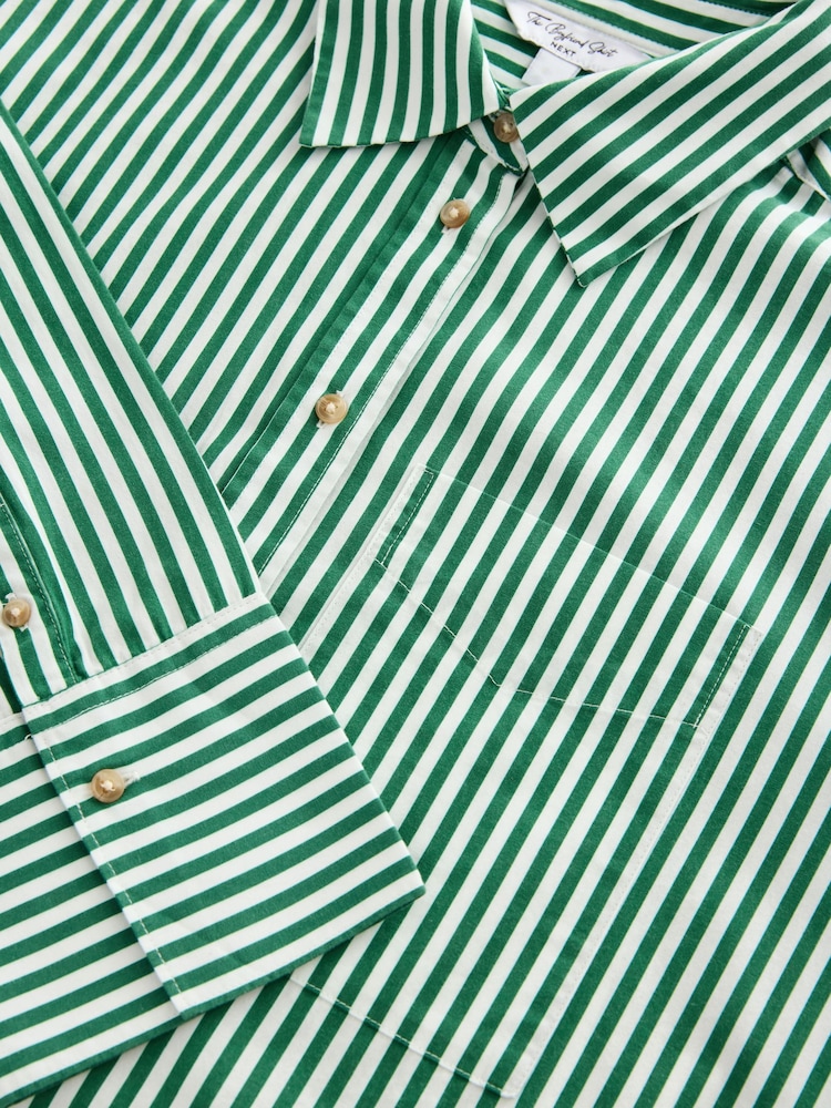 Rayas verdes - Camisa holgada estilo boyfriend con botones de algodón 100% - Imagen 7 de 7 Rayas verdes - Camisa holgada estilo boyfriend con botones de algodón 100% - Imagen 7 de 7