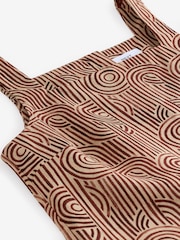 Brown/Cream Lyocell Print Square Neck Top - Image 7 of 8