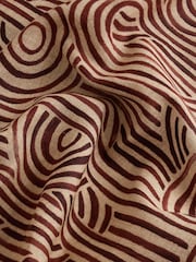 Brown/Cream Lyocell Print Square Neck Top - Image 8 of 8