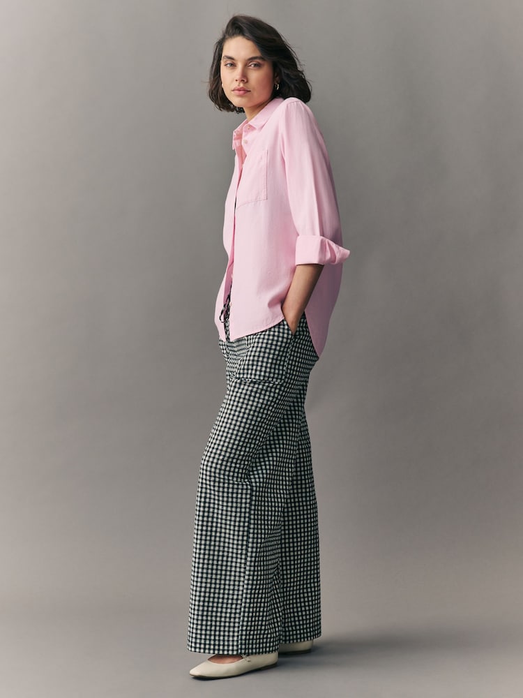 Rosa rubor - Camisa holgada de algodón 100 % y manga larga estilo casual con botones - Imagen 2 de 8 Rosa rubor - Camisa holgada de algodón 100 % y manga larga estilo casual con botones - Imagen 2 de 8