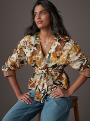 Floral Quilted Reversible Kimono Wrap - Image 1 of 7