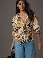 Floral Quilted Reversible Kimono Wrap - Image 2 of 7