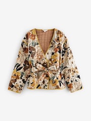 Floral Quilted Reversible Kimono Wrap - Image 5 of 7