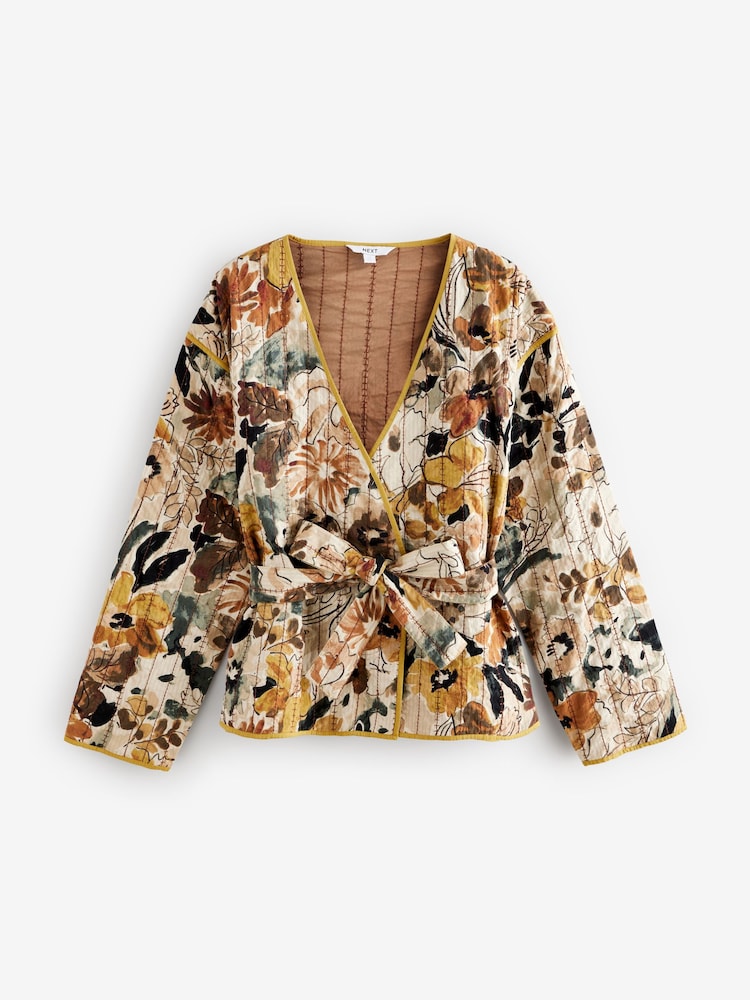 Floral Quilted Reversible Kimono Wrap - Image 5 of 7