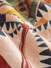 Abstract Neutral Papaya Print Long Sleeve Shirt With Linen - Image 9 of 9