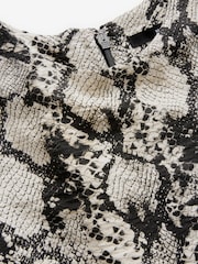 Animal Print Snake Short Sleeve Drape Detail Midi Dress - Image 7 of 8