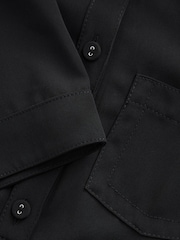 Black Short Sleeve Mini Tie Waist Shirt Dress - Image 7 of 9