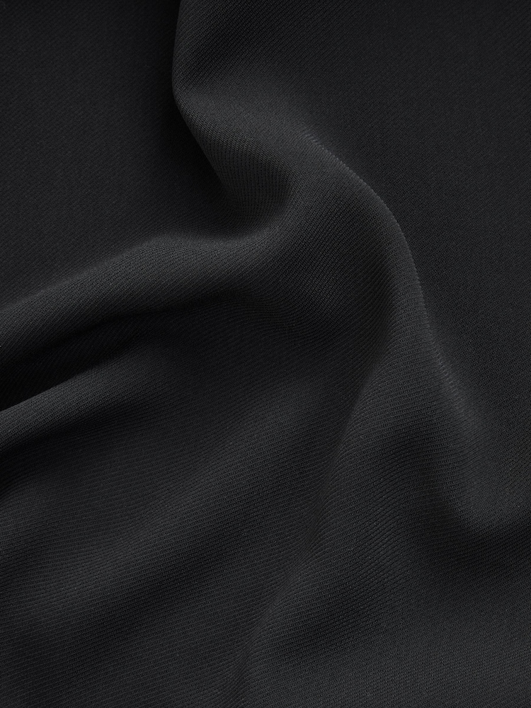 Black Short Sleeve Mini Tie Waist Shirt Dress - Image 9 of 9