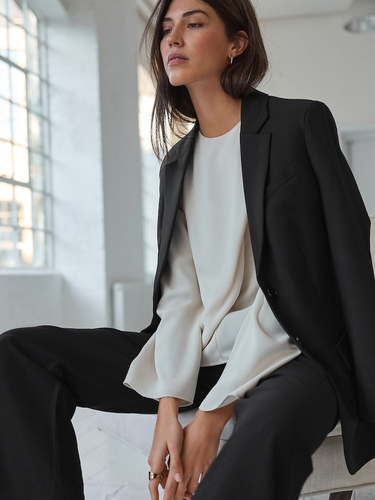 Cream Asymmetric Drape Long Sleeve Top - Image 4 of 9
