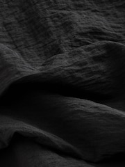 Black Textured Short Sleeve Drape Detail Midi Dress - Image 6 of 8