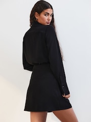 Black Crepe Mini Skirt - Image 3 of 7