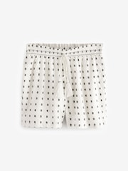 White Embroidered Shorts with Elasticated Waist - Image 6 of 8