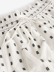 White Embroidered Shorts with Elasticated Waist - Image 7 of 8