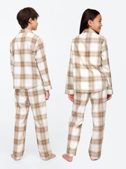 Gap Beige Long Sleeve Flannel Pyjama Set (4-13yrs) - Image 2 of 7