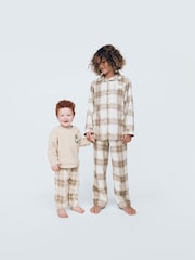 Gap Beige Long Sleeve Flannel Pyjama Set (4-13yrs) - Image 5 of 7