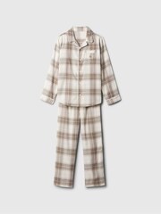 Gap Beige Long Sleeve Flannel Pyjama Set (4-13yrs) - Image 6 of 7