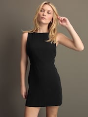 Black Sleeveless Scoop Back Mini Dress - Image 1 of 9