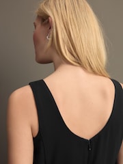 Black Sleeveless Scoop Back Mini Dress - Image 4 of 9