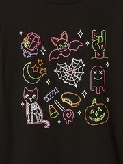 Gap Black Halloween Graphic Long Sleeve T-Shirt - Image 3 of 3