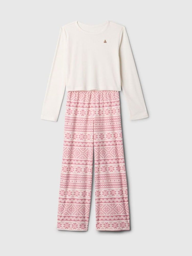 Gap White Fair Isle Long Pyjamas (4-13yrs) - Image 1 of 3