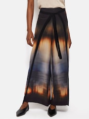 Jigsaw Blue Modern Tie Dye Palazzo Trousers - Image 1 of 7