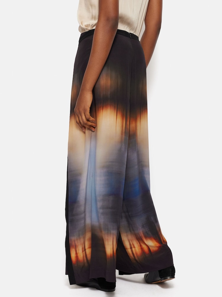 Jigsaw Blue Modern Tie Dye Palazzo Trousers - Image 2 of 7