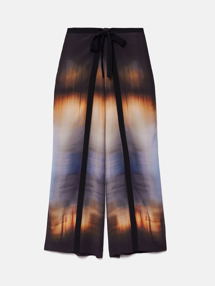 Jigsaw Blue Modern Tie Dye Palazzo Trousers - Image 7 of 7