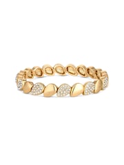 Jon Richard Gold Tone Polished And Pave Stretch Bracelet - Image 3 of 3