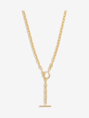 Jon Richard Gold Plated T Bar Long Drop Necklace - Image 1 of 3