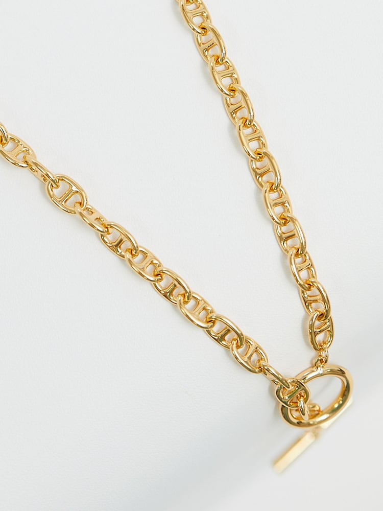 Jon Richard Gold Plated T Bar Long Drop Necklace - Image 2 of 3