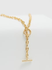 Jon Richard Gold Plated T Bar Long Drop Necklace - Image 3 of 3